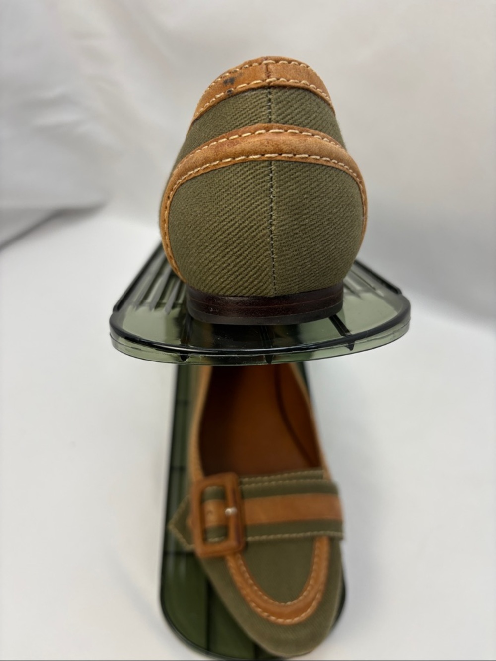 Talbots Women’s Sz6 Olive and Brown Buckle Loafers #0303 - Picture 8 of 13